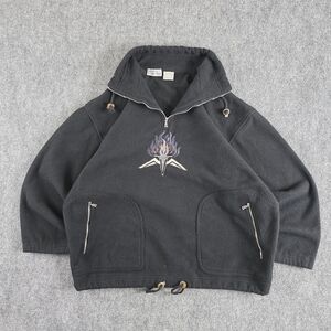 Bogner 100% Polyester Fleece Quarter Zip Black Oversized Boxy Fit